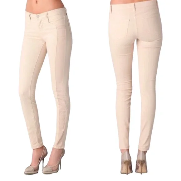 J Brand Jeans J Brand Stripe Skinny Jeans Kinsey Cream Blush